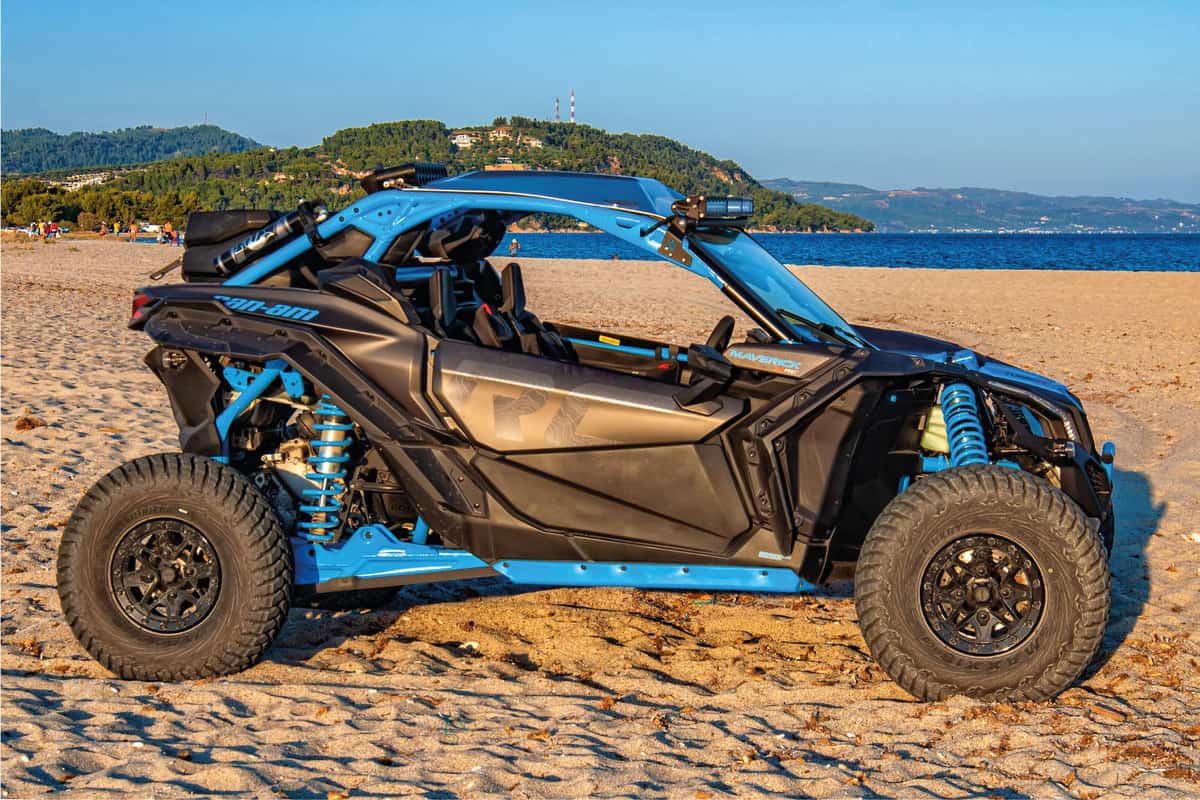 Can-Am Maverick on the sand beach. Built to perform on long rides & new trails alike with reliable, thrilling capability.