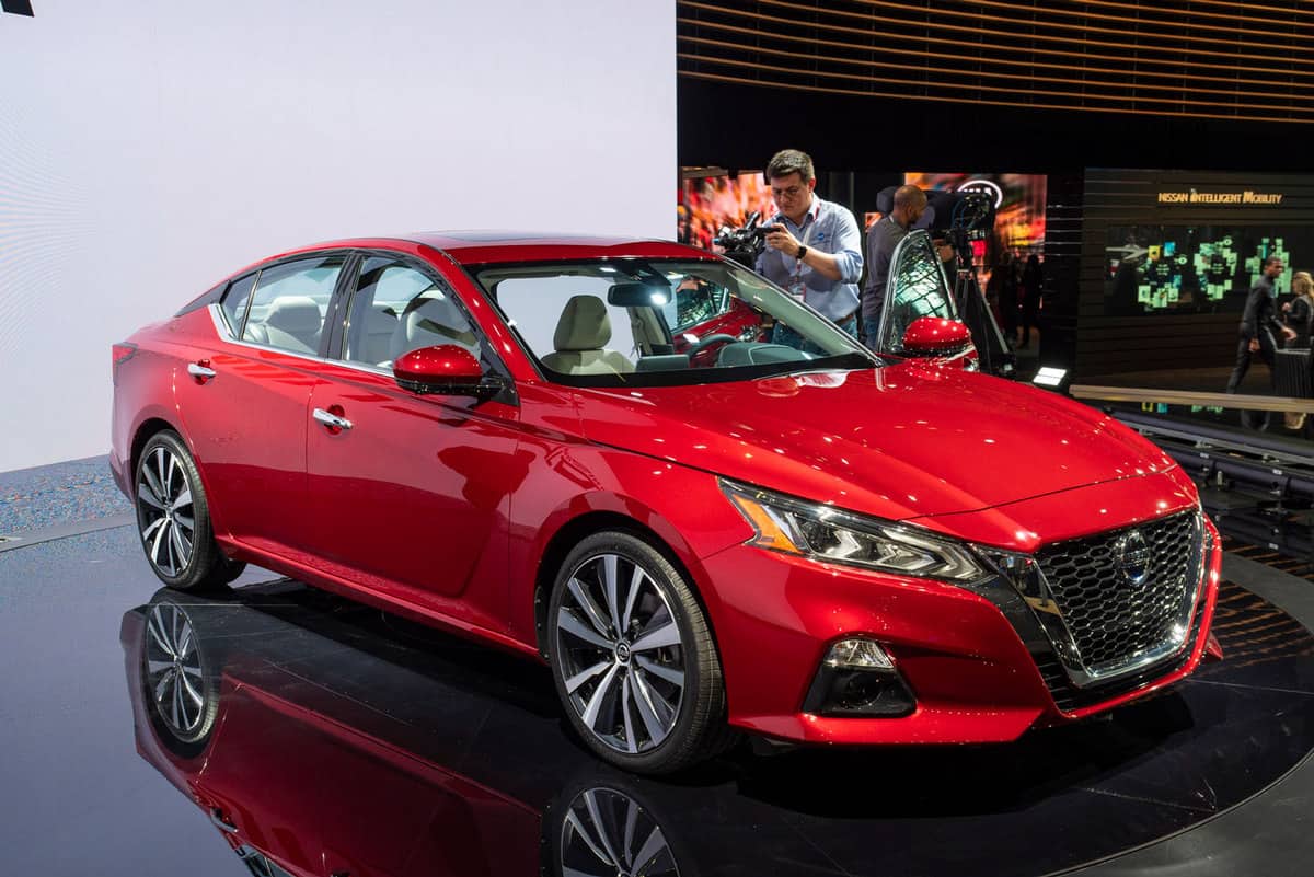 Nissan Altima on display during the 2018 New York International Auto Show, Can You Flat Tow A Nissan Altima? [And How To]