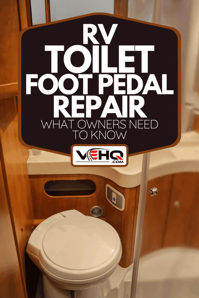 An exquisite compact interior of a camper bathroom, RV Toilet Foot Pedal Repair - What Owners Need To Know