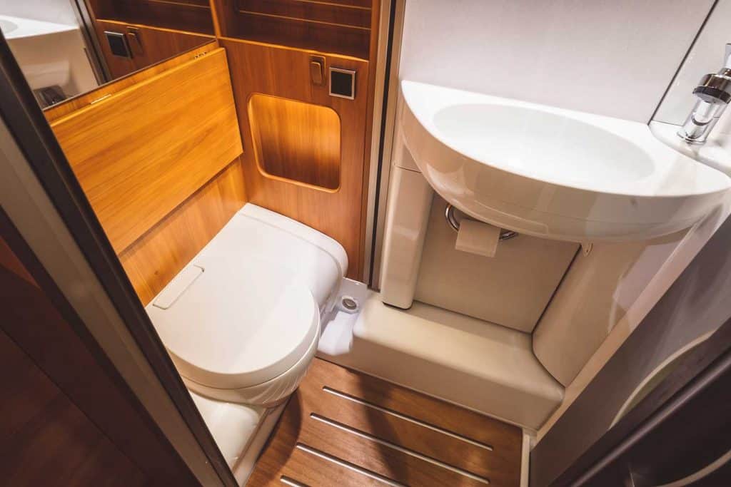 Toilet in a luxury caravan