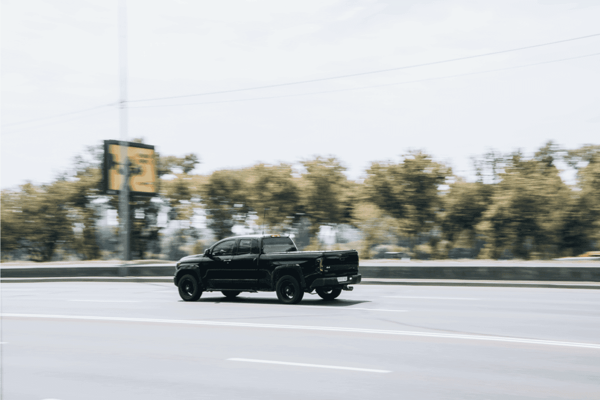 Toyota Tundra speeding through a highway