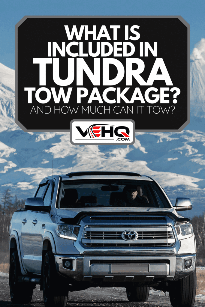 Toyota Tundra SUV driving along road, What Is Included In Tundra Tow Package? [And How Much Can It Tow?]