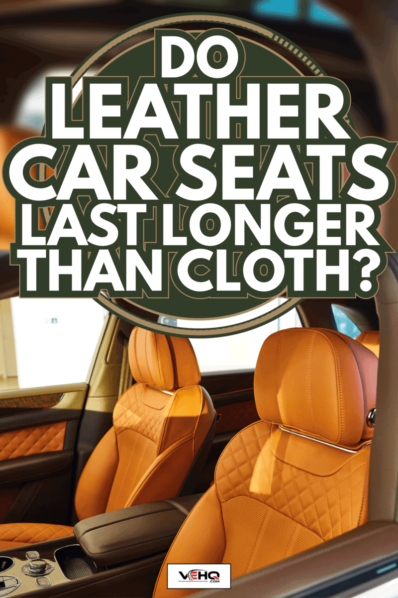 photo of a brown leather car interior with headrests. Do Leather Car Seats Last Longer Than Cloth