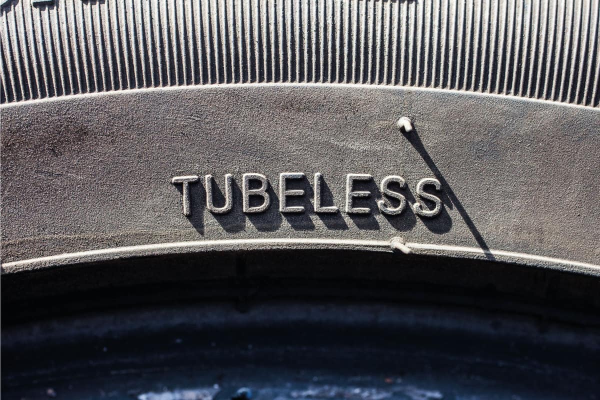 tubeless marking on tire wall under the sun