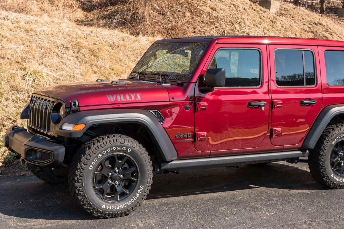 A used Jeep Wrangler for sale at a dealership in Monroeville, Pennsylvania, USA