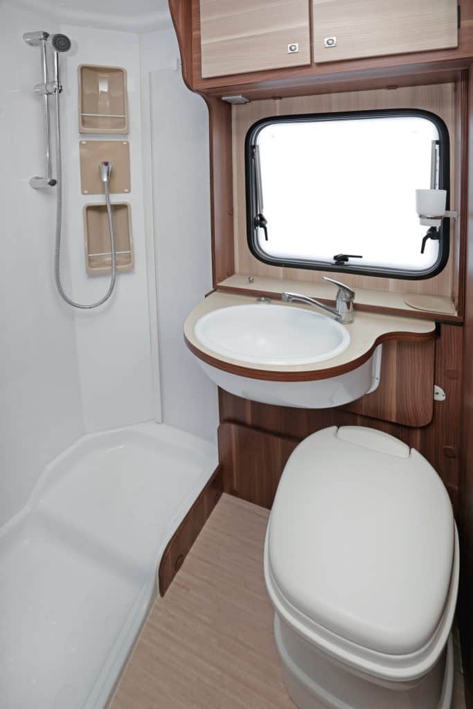 Camper Van Bathroom With Shower and Toilet