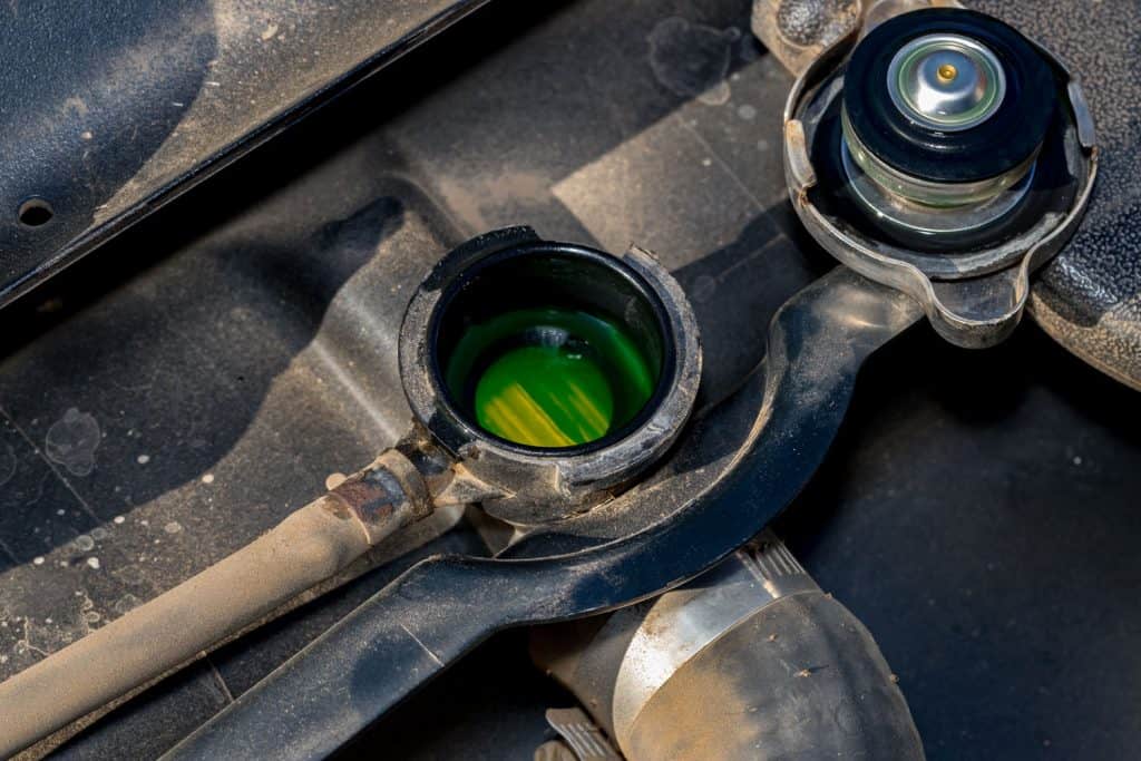 Cooling system of a car with green coolant