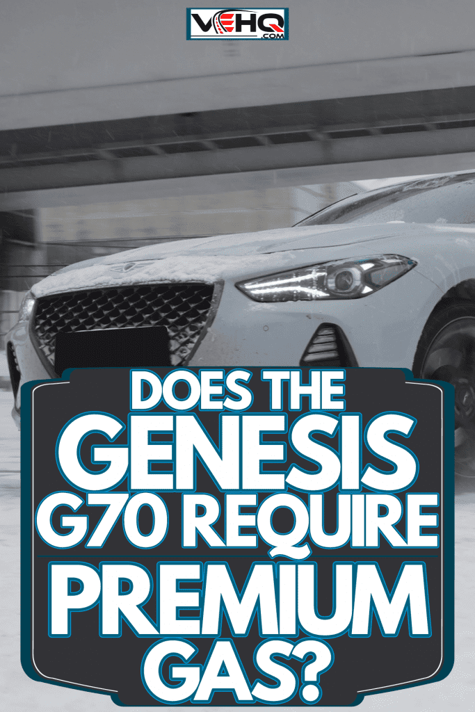 A gray Genesis G70 drifting on the snow, Does The Genesis G70 Require Premium Gas?