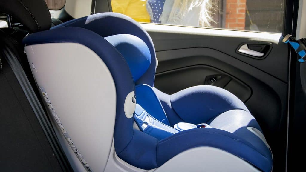 Empty child safety car seat