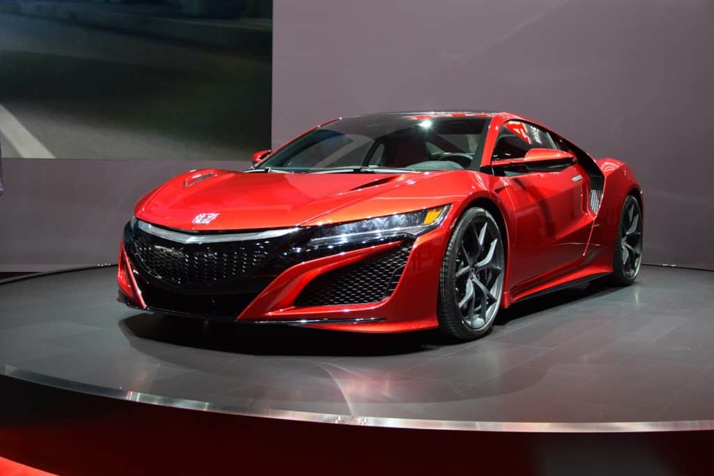First presentation of a new generation Honda NSX on the Geneva Motor Show. The supercar from Honda is powered by petrol engine (pushing out 550 HP)