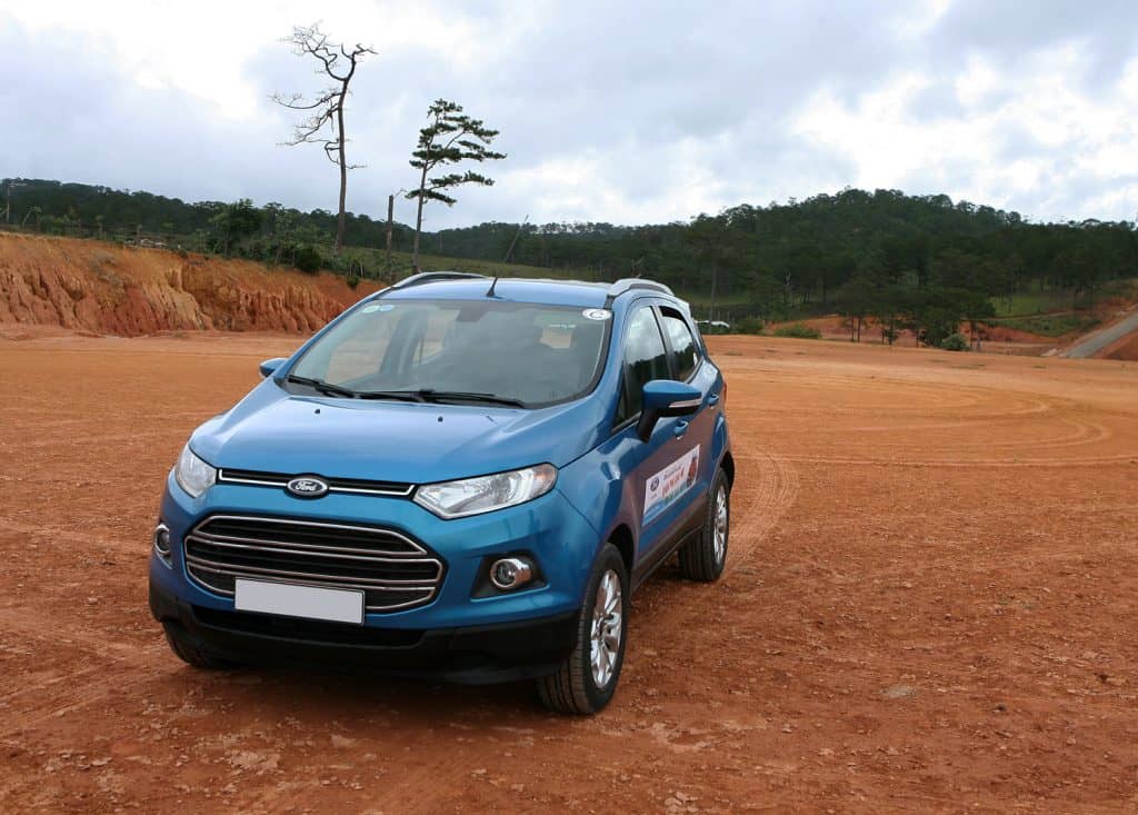 Ford All new EcoSport car running on the mud road i