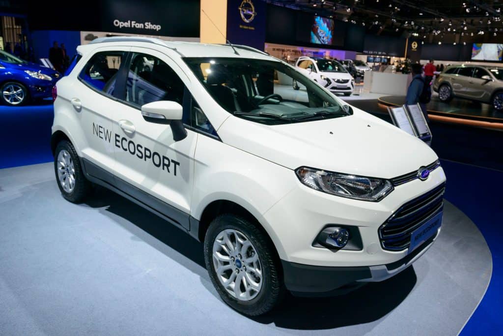 Ford New EcoSport mini sport utility vehicle (SUV) on display