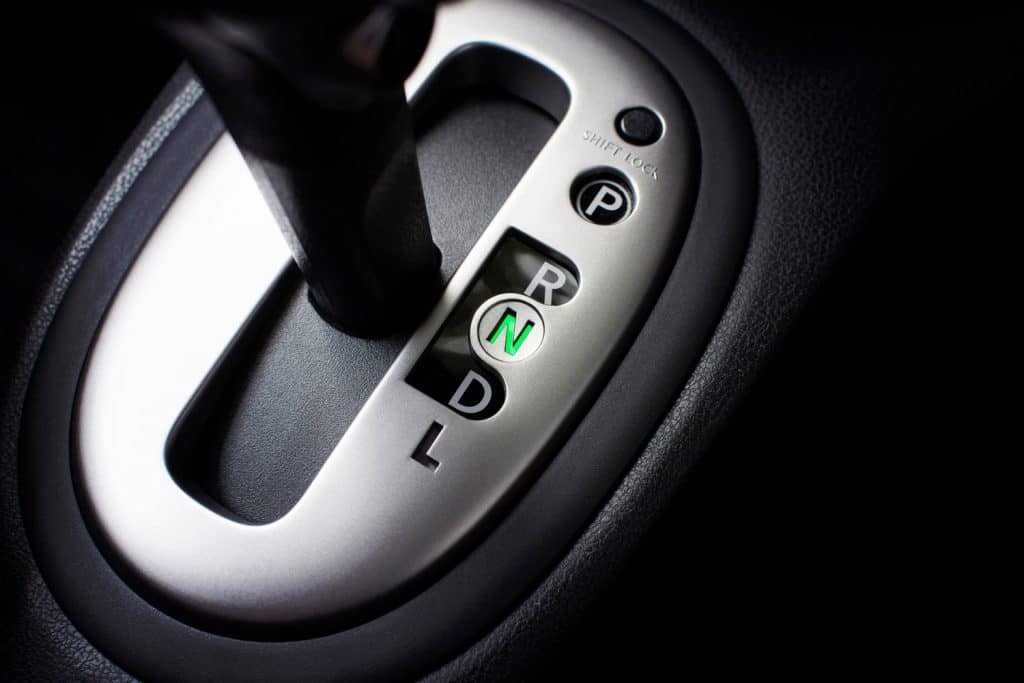 Put a gear stick into N position, (Neutral) Symbol in auto transmission car.