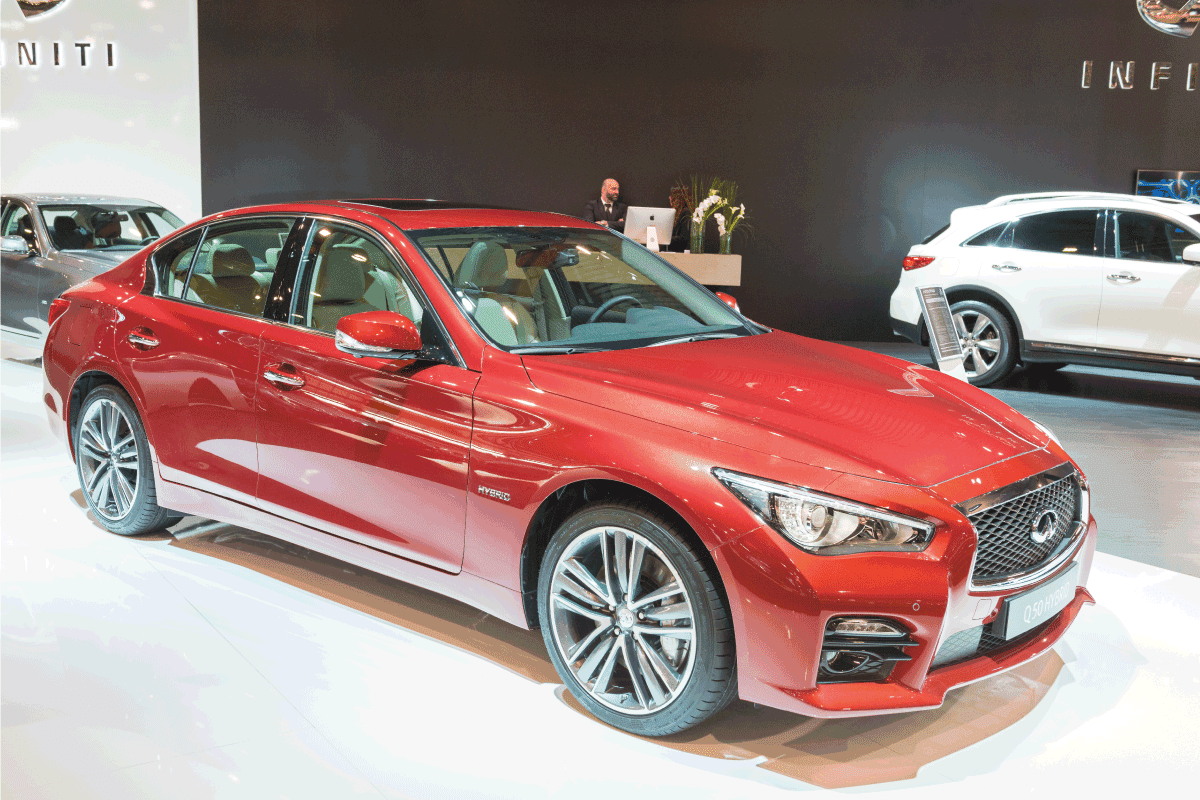 Red Infiniti Q50 compact executive sedan front view. What's The Best Oil For The Infiniti Q50