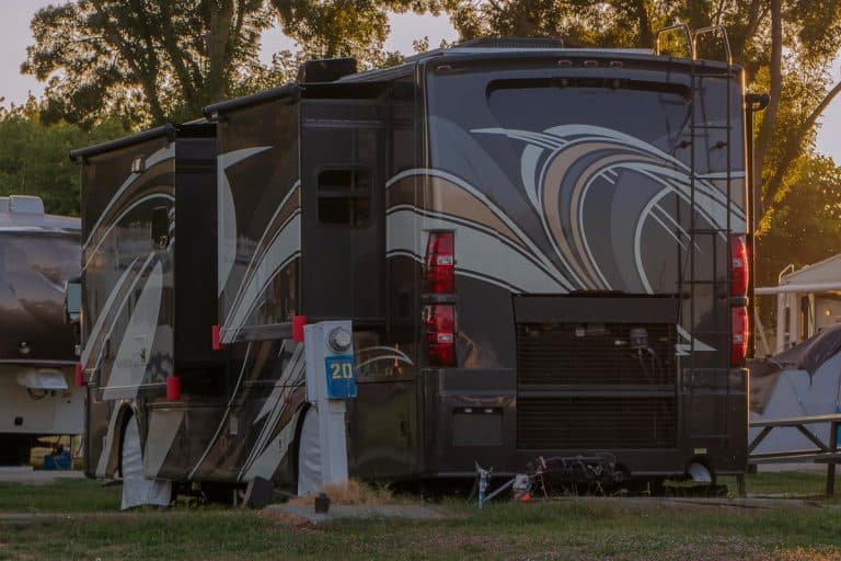 Rv camping at a resort in the early morning, Does RV Skirting Help In Winter? [And How About The Summer?]