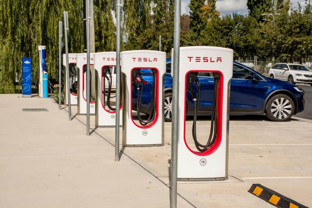 Tesla electric car vehicle charger station
