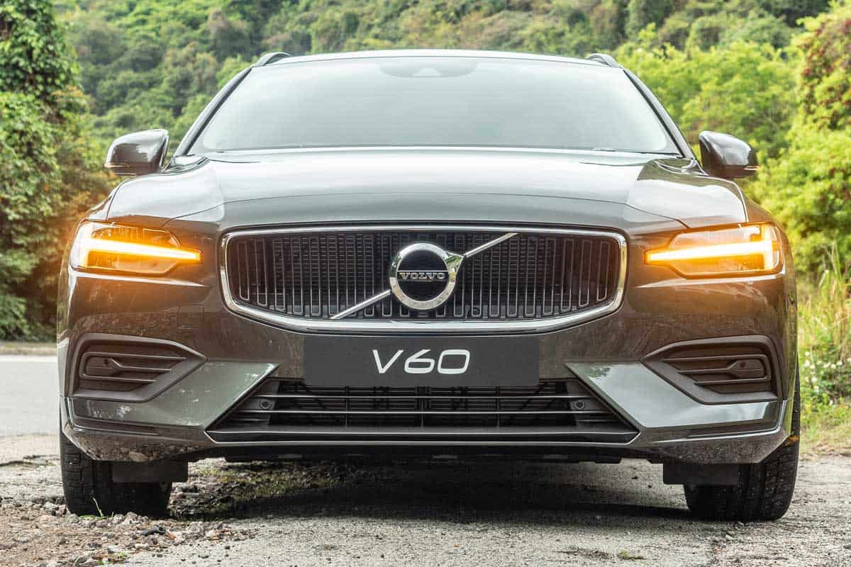 Volvo V60 parked on side of the road
