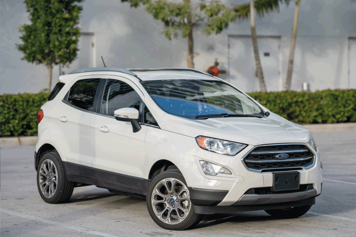 white Ford Ecosport compact car on a carpark. How To Lock And Unlock A Ford Ecosport Without A Key