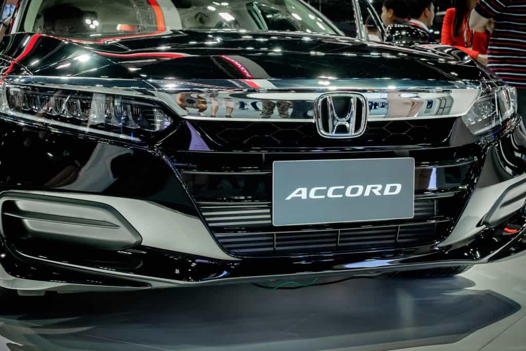 A black Honda Accord displayed at the Honda car show