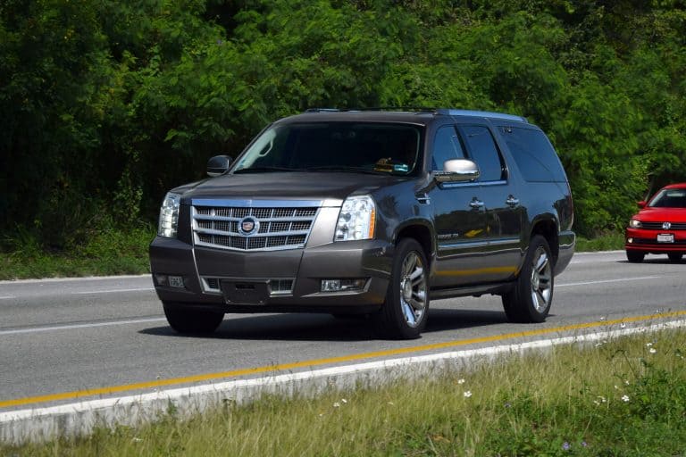 Cadillac Escalade driving on the highway. This model is one of the most luxury SUV from US, How Long Does A Cadillac Escalade Last?