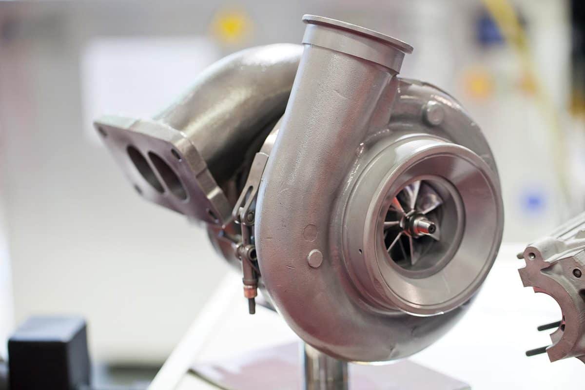 Close-up of a turbocharger