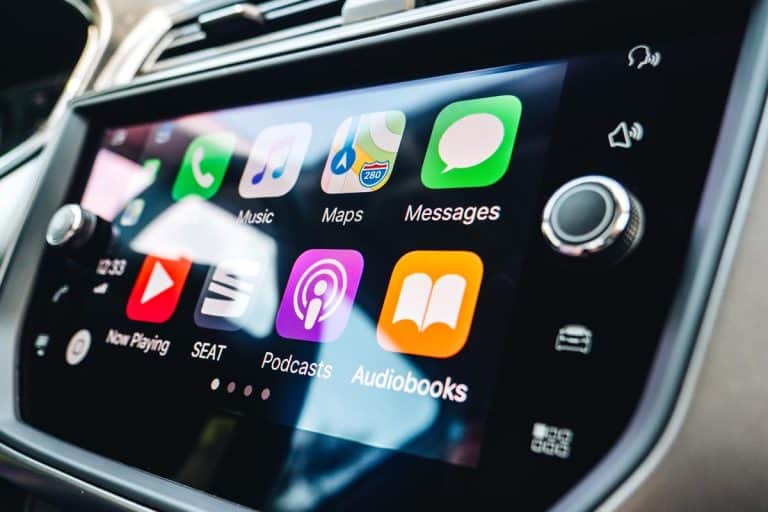 Details of Apps and icons on the the Apple CarPlay main screen in modern car dashboard, Can You Add CarPlay To Infiniti Q50? [And How To]