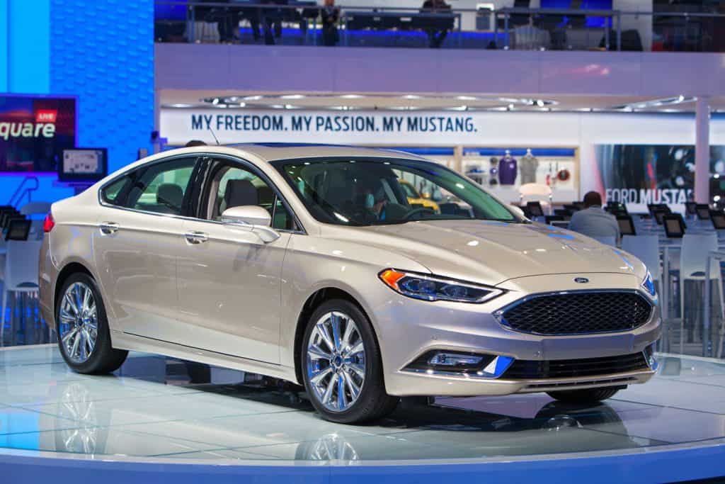 Ford Fusion on display at the North American International Auto