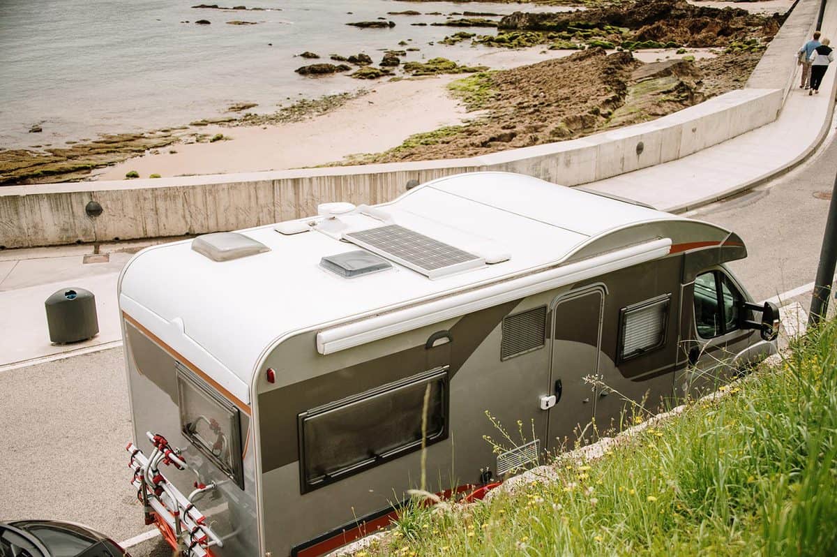 Motor home with solar panel