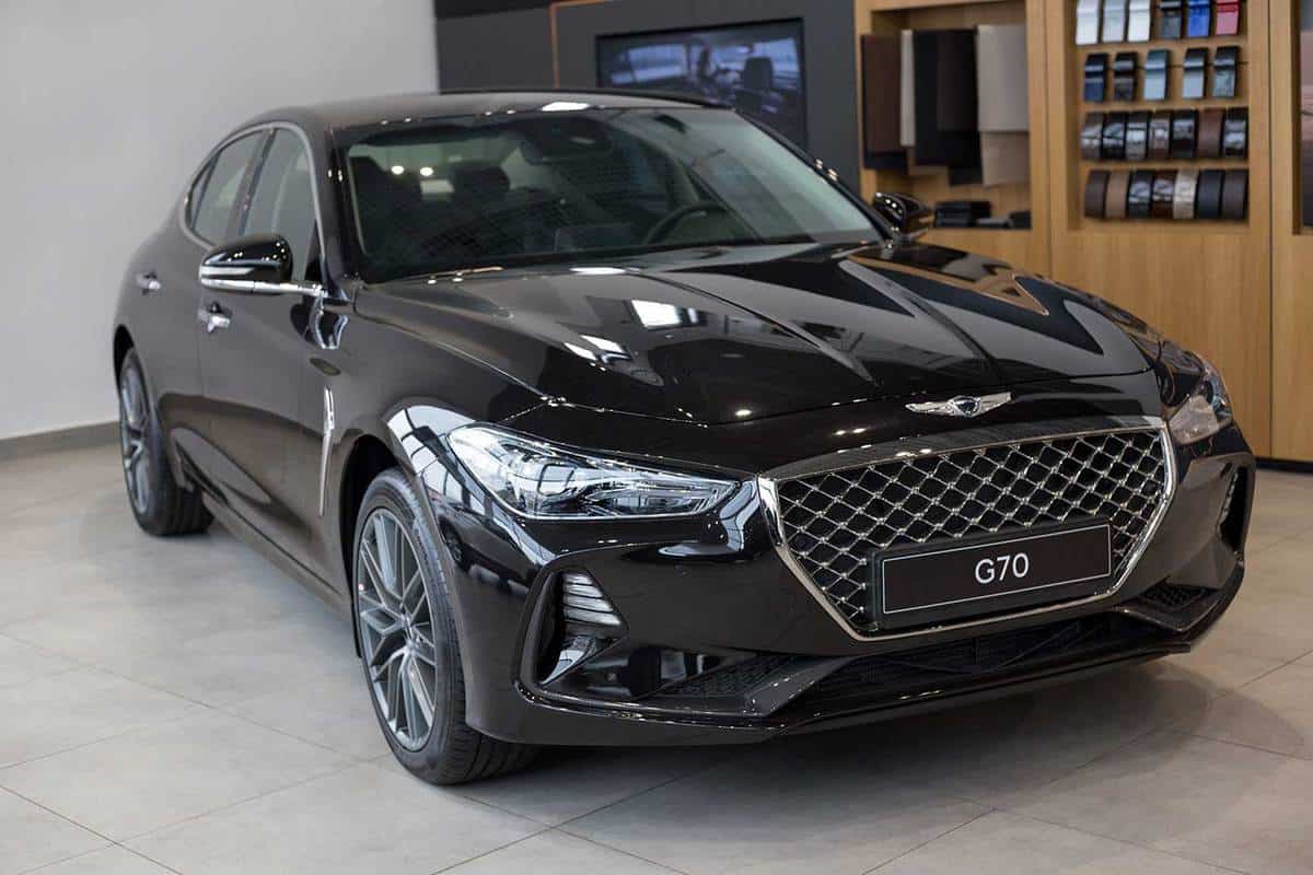 New modern Genesis G70 in the Hyundai showroom