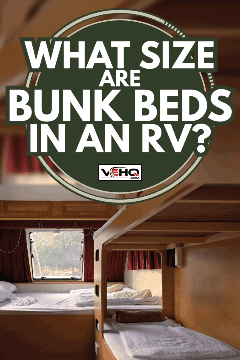 Recreational vehicle interior motorhome with bunk beds. What Size Are Bunk Beds In An RV