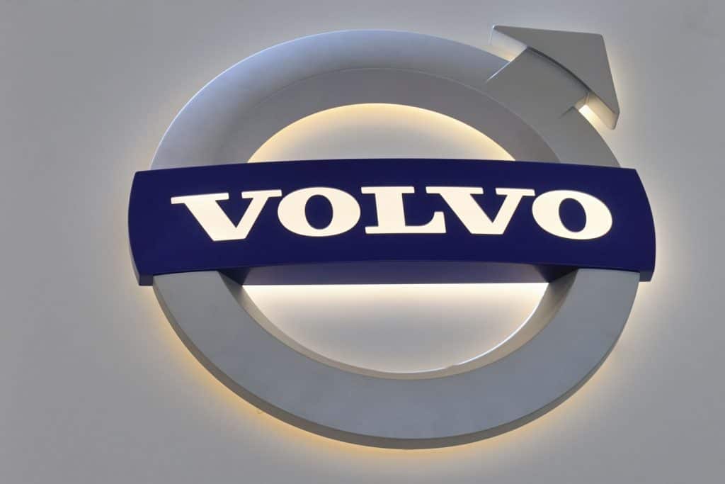 Up close photo of the Volvo logo