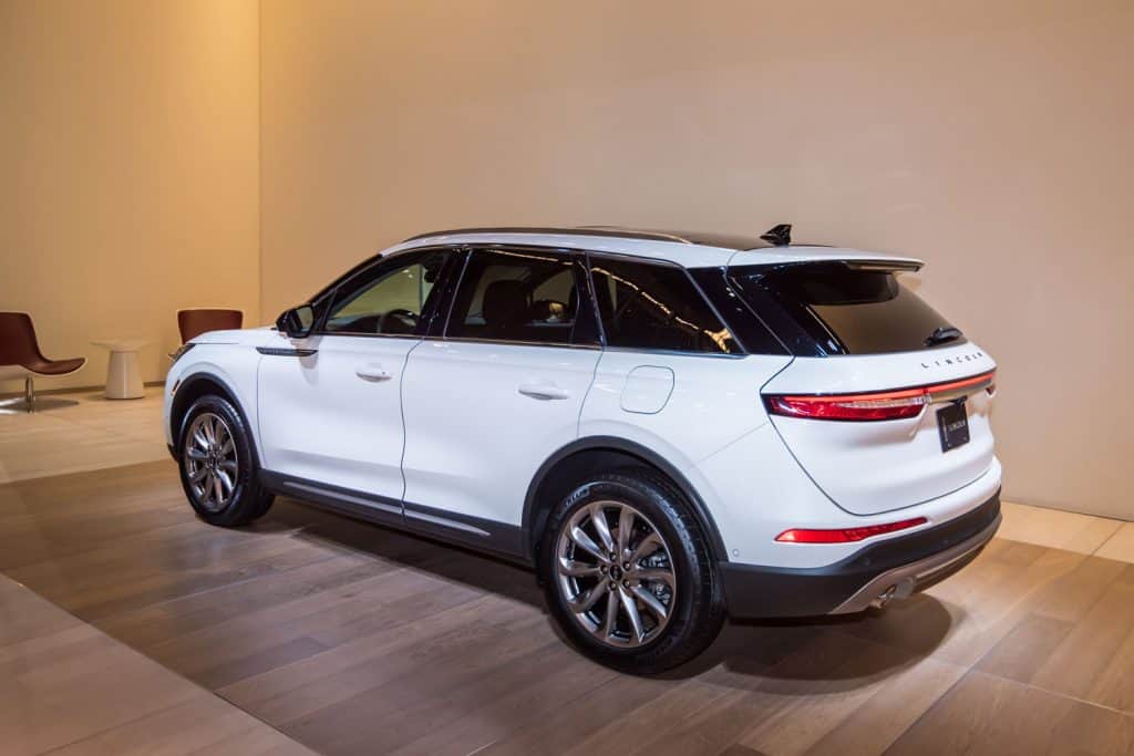 A 2020 Lincoln Corsair SUV at the Los Angeles Auto Show.