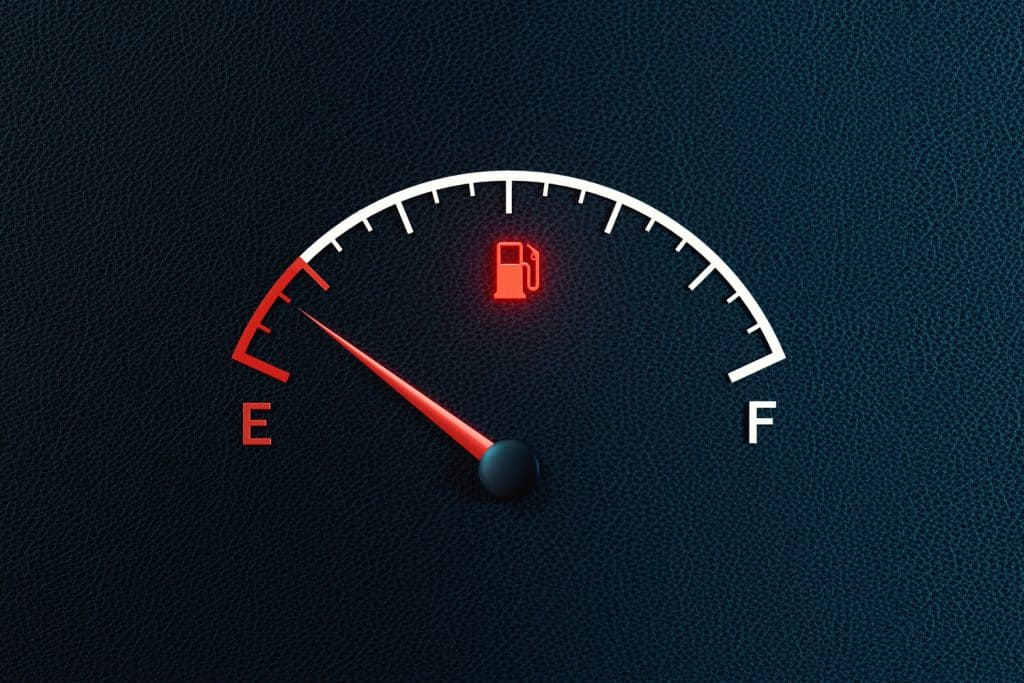 An engine indicator showing low fuel