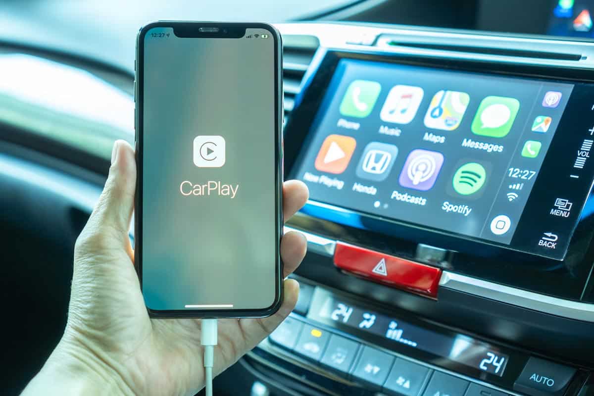 An Apple CarPlay app on iPhone X