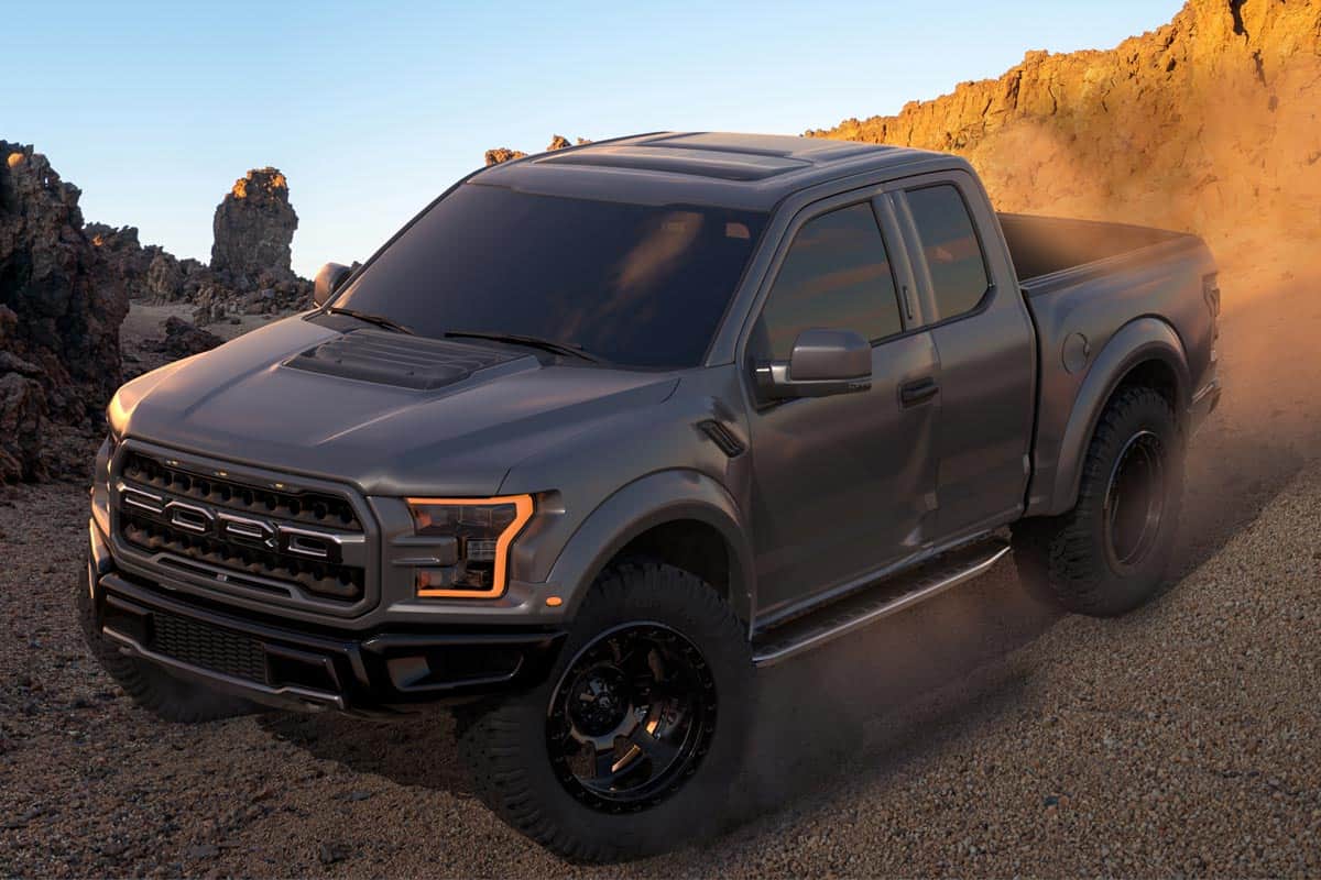Ford F-150 driving in extreme off-road