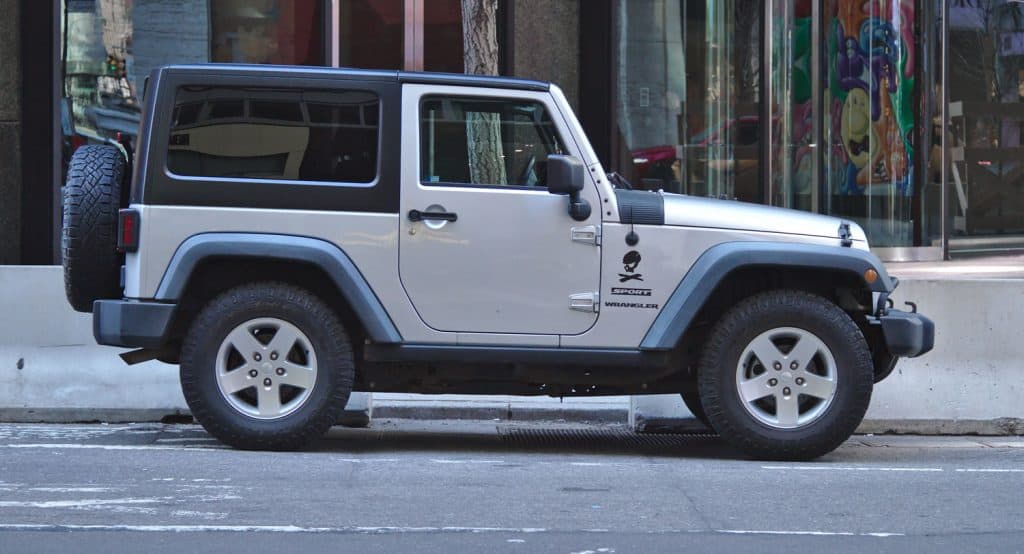Grey Jeep Wrangler on the street of New York