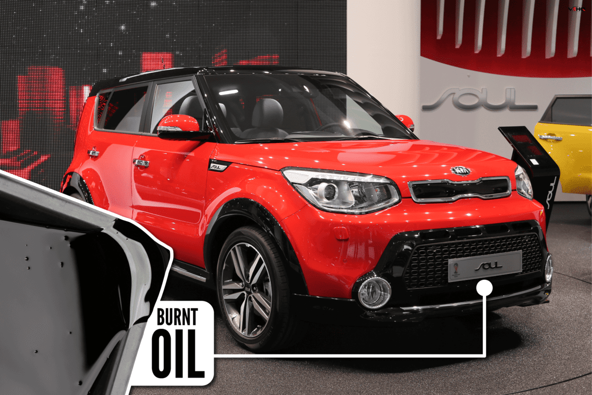 brand new red glossy Kia Soul car vehicle on the dealer showroom, Kia-Soul-Burning-Oil---What-To-Do