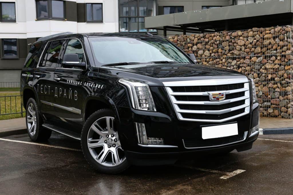 New Cadillac Escalade produced in Belarus at the test drive event for automotive journalists from Minsk