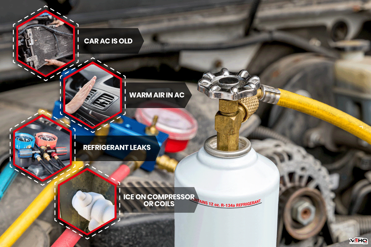 automobile air conditioner freon can and test gauges under hood of car, Should Car Be Running When Adding Freon?