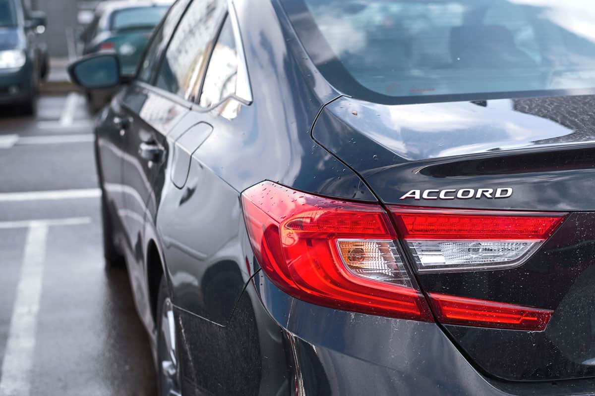 new Honda accord black glossy paint parked on the car park