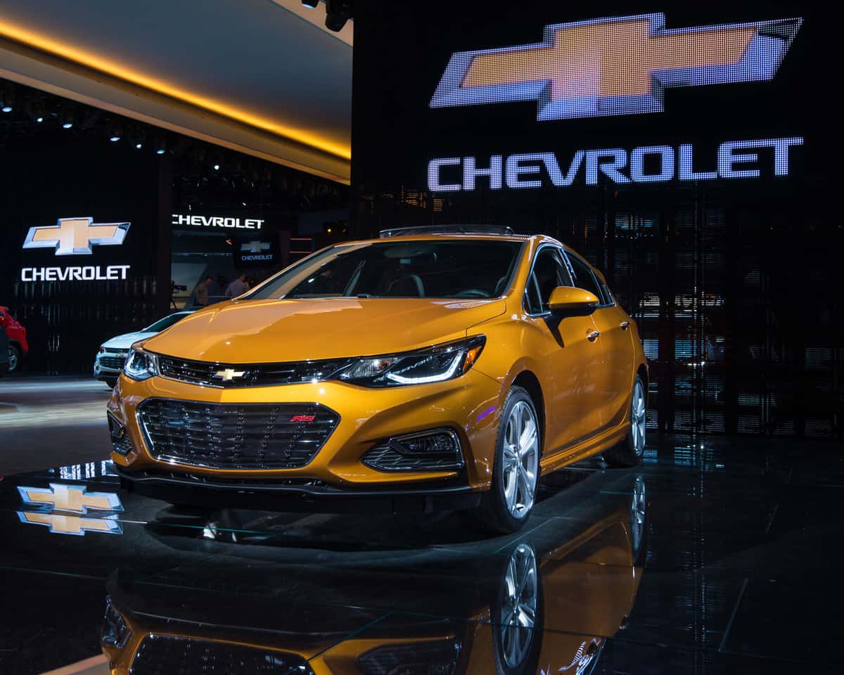  A 2017 Chevrolet Cruise Premier RS car at the North American International Auto Show (NAIAS).