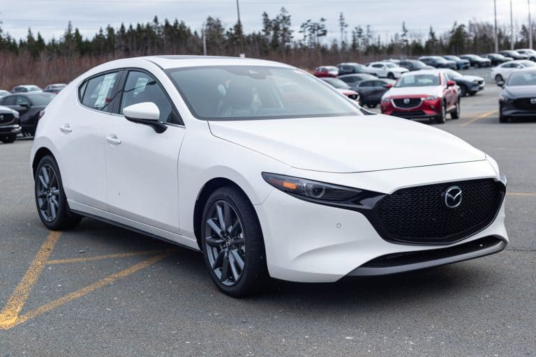 A 2021 Mazda3 Sport hatchback at a dealership, Can A Mazda 3 Tow A Trailer?