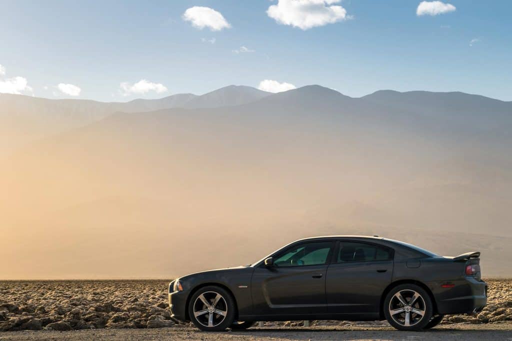 A Dodge Charger on the desert