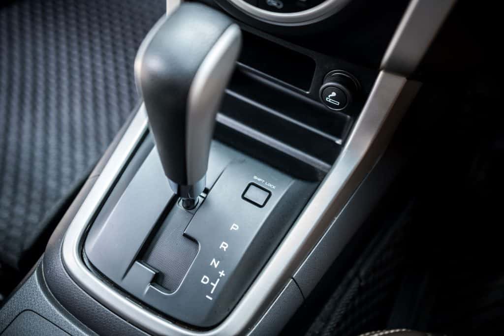 Detail of modern car interior ; close up of automatic transmission car