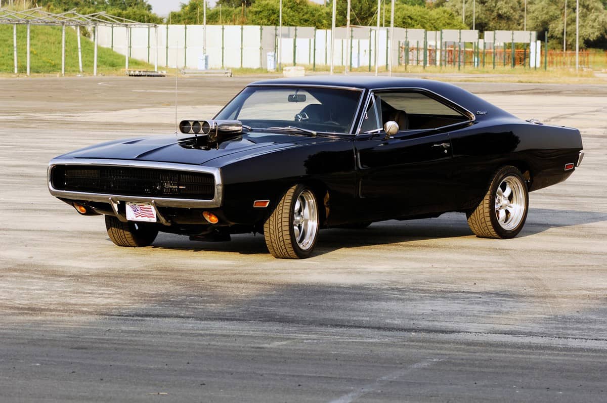 Elaborate and restored 1970s American Dodge Charger vintage car