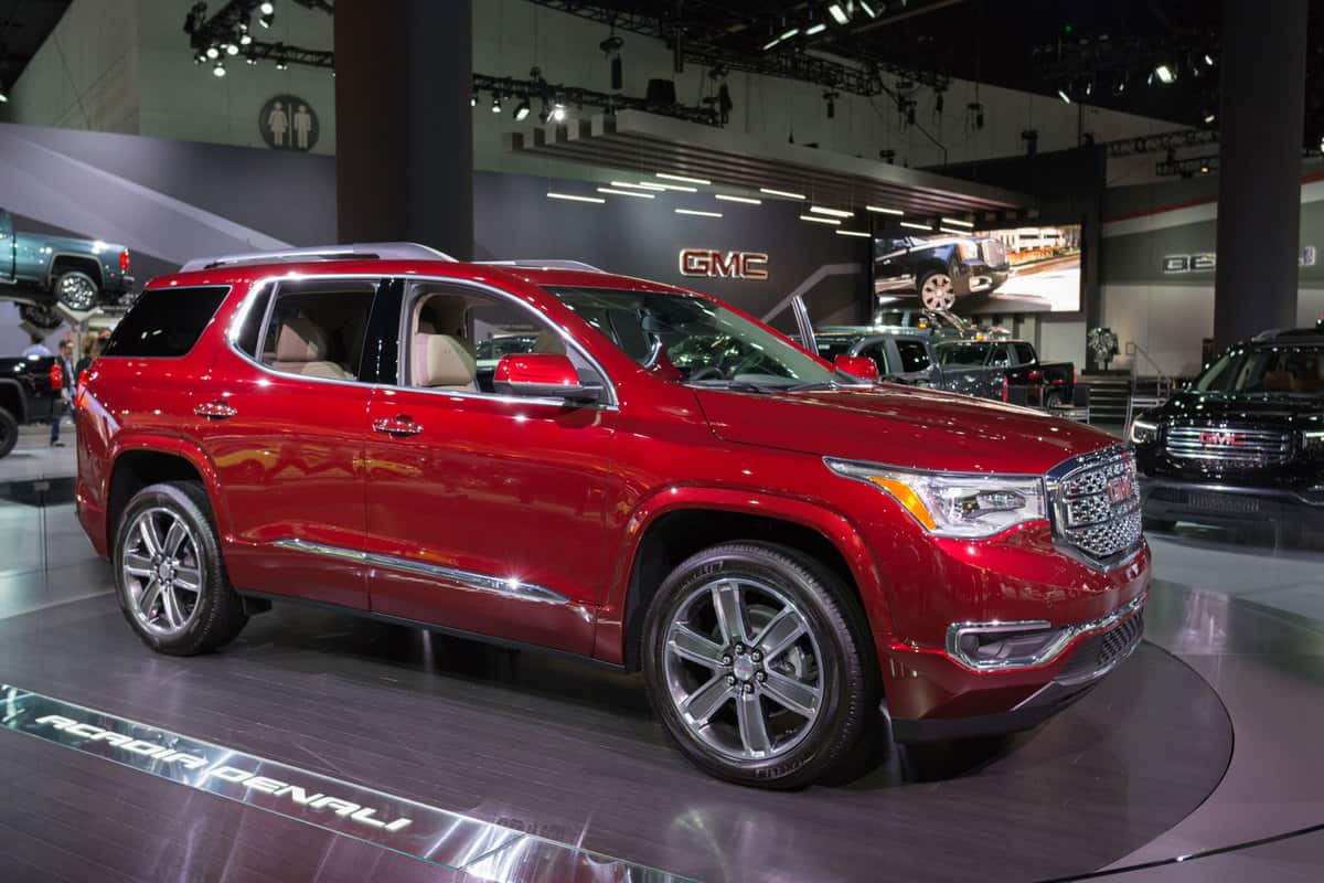 GMC Acadia Denali on display during the Los Angeles Auto Show.