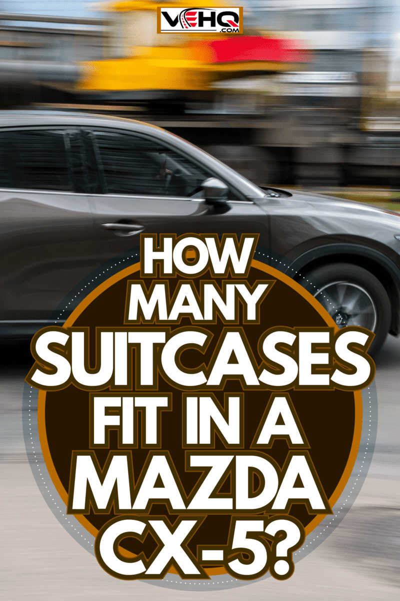 A brown 2021 Mazda CX-5 moving on the road, How Many Suitcases Fit In A Mazda CX-5?