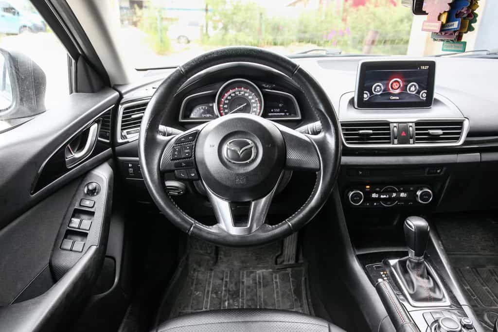 Interior if the compact hatchback Mazda 3