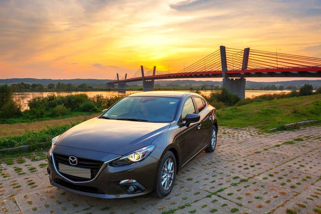 New Mazda 3 captured at sunset near Vistula river with HDR technique