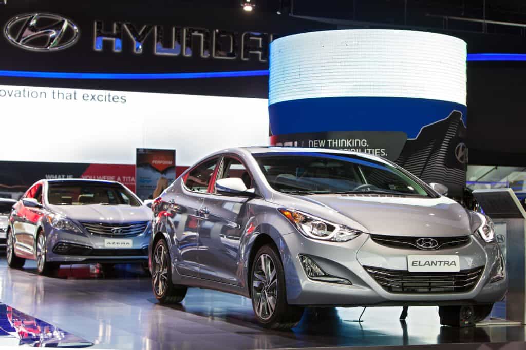 The Hyundai Elantra on display 